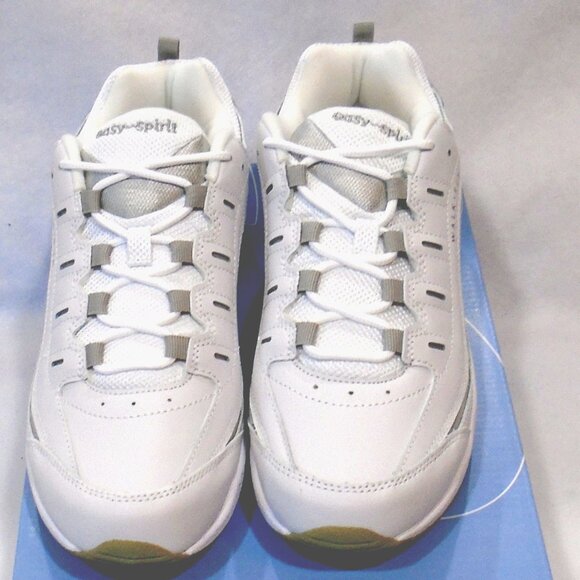 EASY SPIRIT size 9W Romy Walking Shoes White/Light Gray Leather - Picture 2 of 5